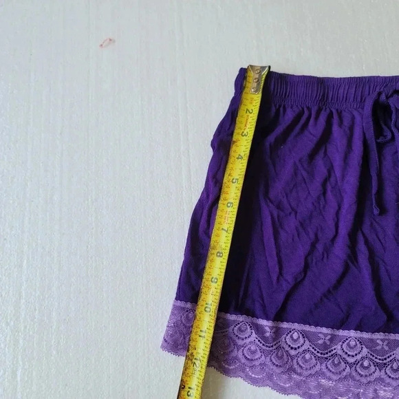 NWT SERRA Purple Stretch Lace Elastic Waist Lounging Sleep Shorts Rayon - Picture 8 of 8